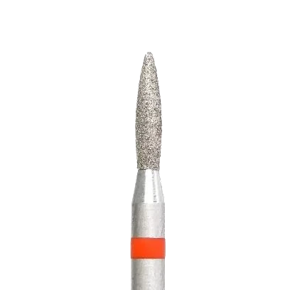Fraise flamme en diamant 1,8 mm grain rouge pour soin des cuticules et finition des ongles naturels