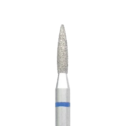 Fraise diamant flamme 1,8 mm grain bleu – embout fin pour zones étroites et manucure précise