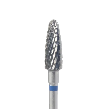 Fraise en carbure forme paraboloïde Ø5 mm grain bleu – embout ponceuse professionnel pour vernis gel, ongles épaissis et callosités kératinisées