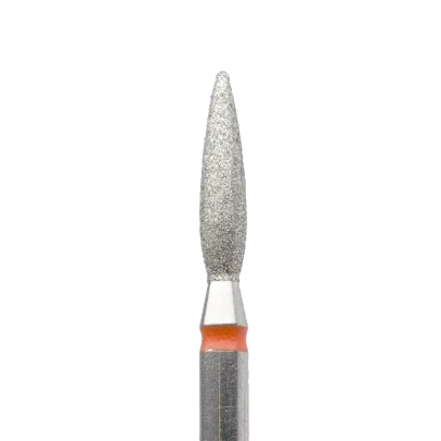 Fraise diamant flamme 2,3 mm grain rouge – embout fin pour cuticules, callosités et replis latéraux