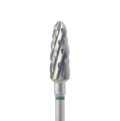 Fraise en carbure forme paraboloïde Ø5 mm grain vert – embout ponceuse pro pour dépose de gel dur, résine et traitement intensif des callosités en pédicurie