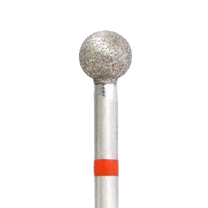 Fraise diamant forme boule 5 mm grain rouge – embout manucure pour cuticules et peau sensible