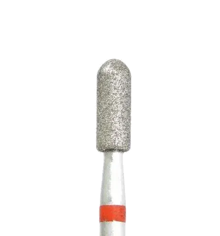 Fraise diamant forme tonneau 3,1 mm grain rouge – embout manucure douce pour cuticules et peau sensible