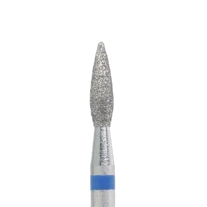 Fraise diamant flamme 2,3 mm grain bleu – embout fin pour manucure et soin des cuticules