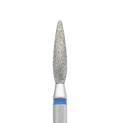 Fraise diamant flamme 2,3 mm grain bleu – embout moyen pour traitement des cuticules et des plis latéraux