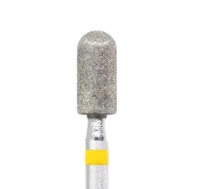Fraise diamant forme tonneau 3,5 mm grain jaune – embout manucure douce pour cuticules sensibles