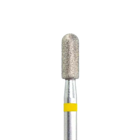Fraise diamant forme tonneau 3,1 mm grain jaune – embout manucure douce pour cuticules sensibles