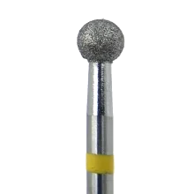 Fraise diamant forme boule 4,2 mm grain jaune – embout manucure douce pour cuticules sensibles