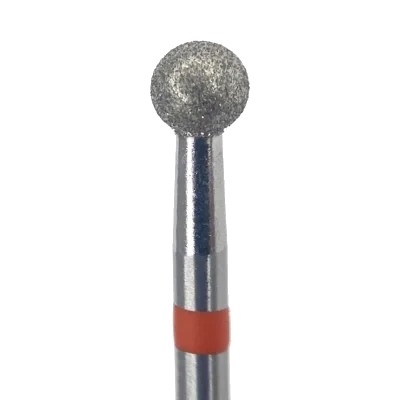 Fraise diamant forme boule 4,2 mm grain rouge – embout manucure pour cuticules et peau sensible
