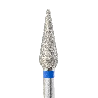 Fraise diamant forme tulipe 4 mm grain bleu – embout ponceuse pour manucure et pédicure zones sensibles