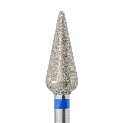 Fraise diamant forme tulipe 5 mm grain bleu – embout manucure professionnel pour zones délicates