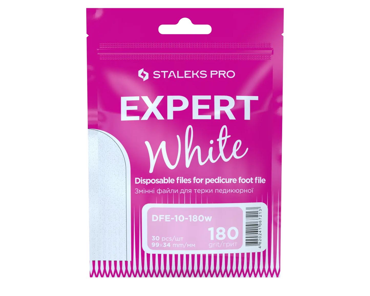Emballage des limes recharges pédicure blanches Staleks Expert 10 grain 180.
