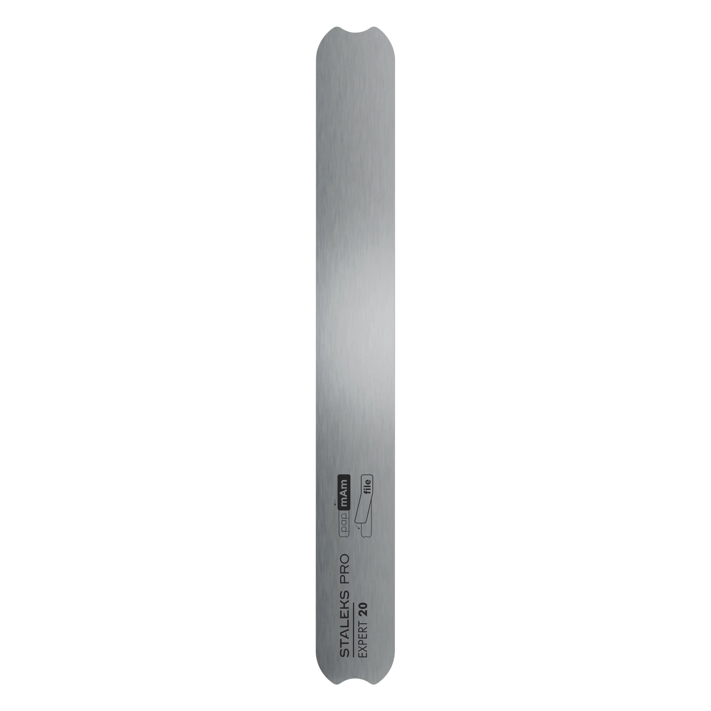 Base métallique droite Staleks Expert 20 vue complète, acier inoxydable poli.