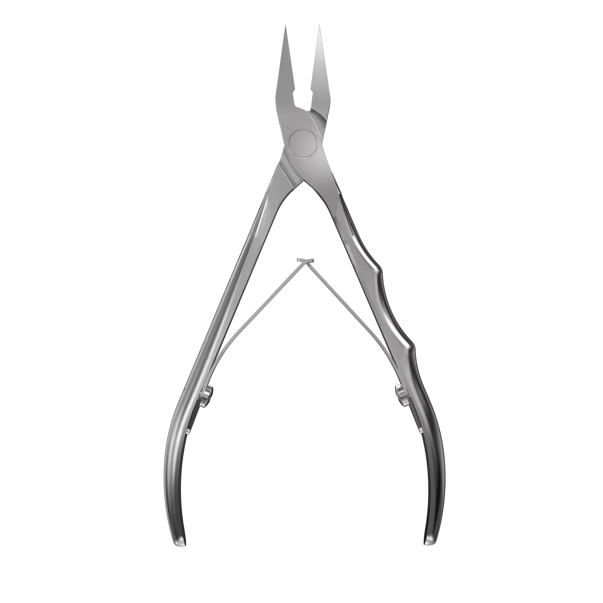 Pince coupe-ongles incarnés STALEKS Expert NE-61-16 vue de face, en acier inoxydable, avec ressort double plaque.