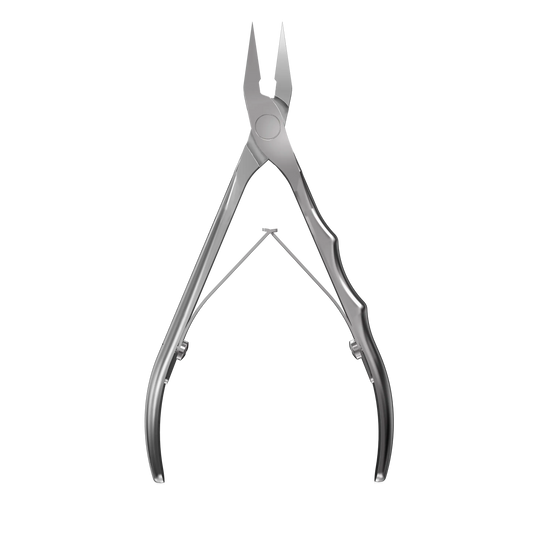 Pince coupe-ongles incarnés STALEKS Expert NE-61-16 vue de face, en acier inoxydable, avec ressort double plaque.