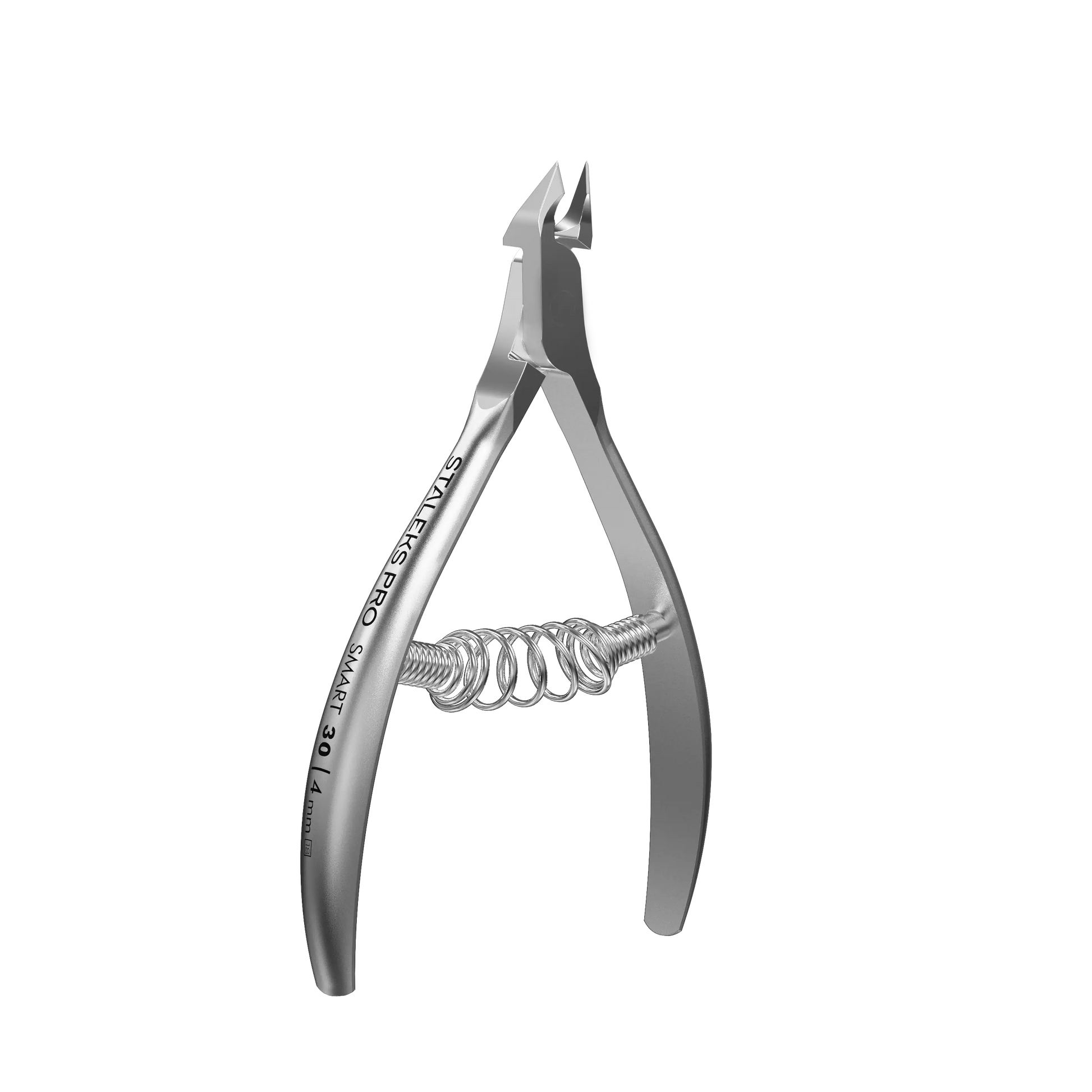 Pince à envies STALEKS Smart NS-30-4 en perspective, montrant la lame de 4 mm et les poignées gravées.