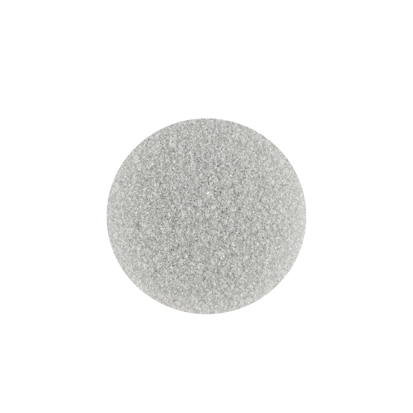 Recharge éponge Ø15 mm vue de face, surface abrasive fine blanc/gris.