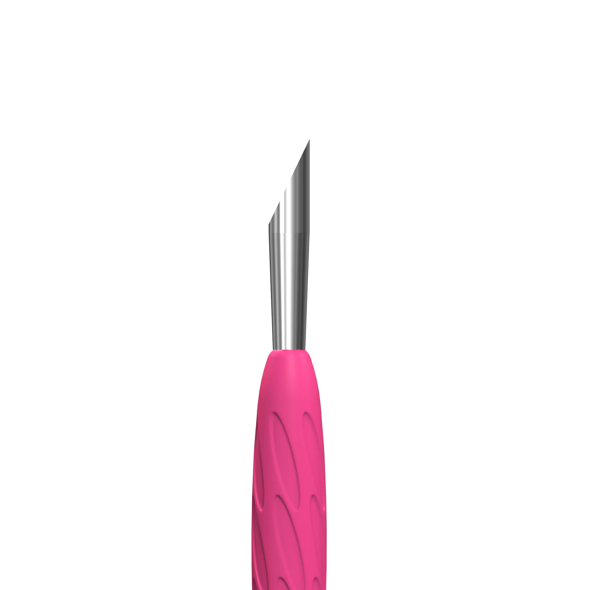 Embout arrondi biseauté pour cuticules adhérentes et nettoyage du bord libre.