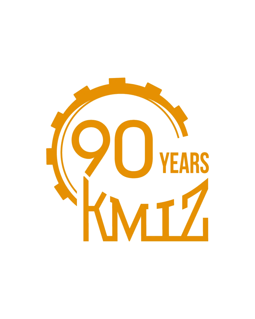 Logo Kmiz de couleur orange sur fond transparent 