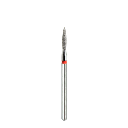 Embout diamant KMIZ Flamme grain fin rouge, Ø 1,8 mm, présenté en entier.