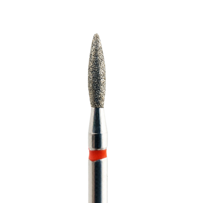 Embout diamant KMIZ forme flamme, grain fin rouge, Ø 2,1 mm, vue rapprochée