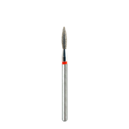 Embout diamant KMIZ Flamme grain fin rouge, Ø 2,1 mm, présenté en entier
