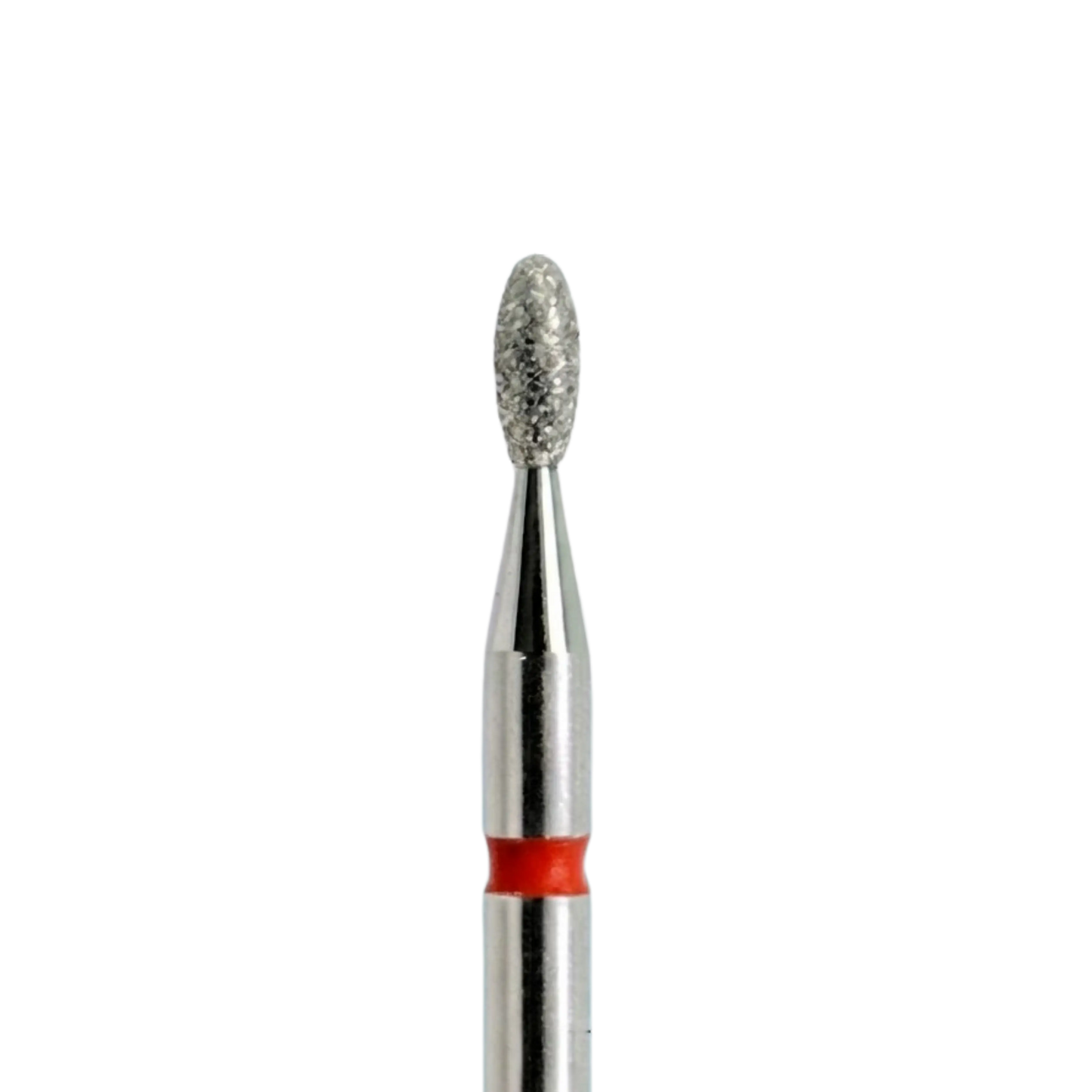 Gros plan de l’embout diamant Olive KMIZ 115430 à bague rouge pour manucure professionnelle.