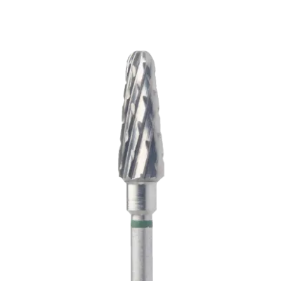 Fraise en carbure conique large Ø5 mm denture verte, embout abrasif pour ponceuse et correction des matériaux artificiels épais