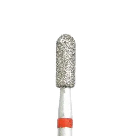 Fraise diamant forme tonneau 3,1 mm grain rouge – embout manucure douce pour cuticules et peau sensible