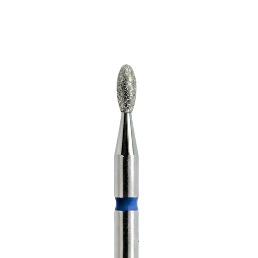 Embout diamantée olive KMIZ Ø1,6 mm grain moyen pour cuticules, replis latéraux et retrait du ptérygium.