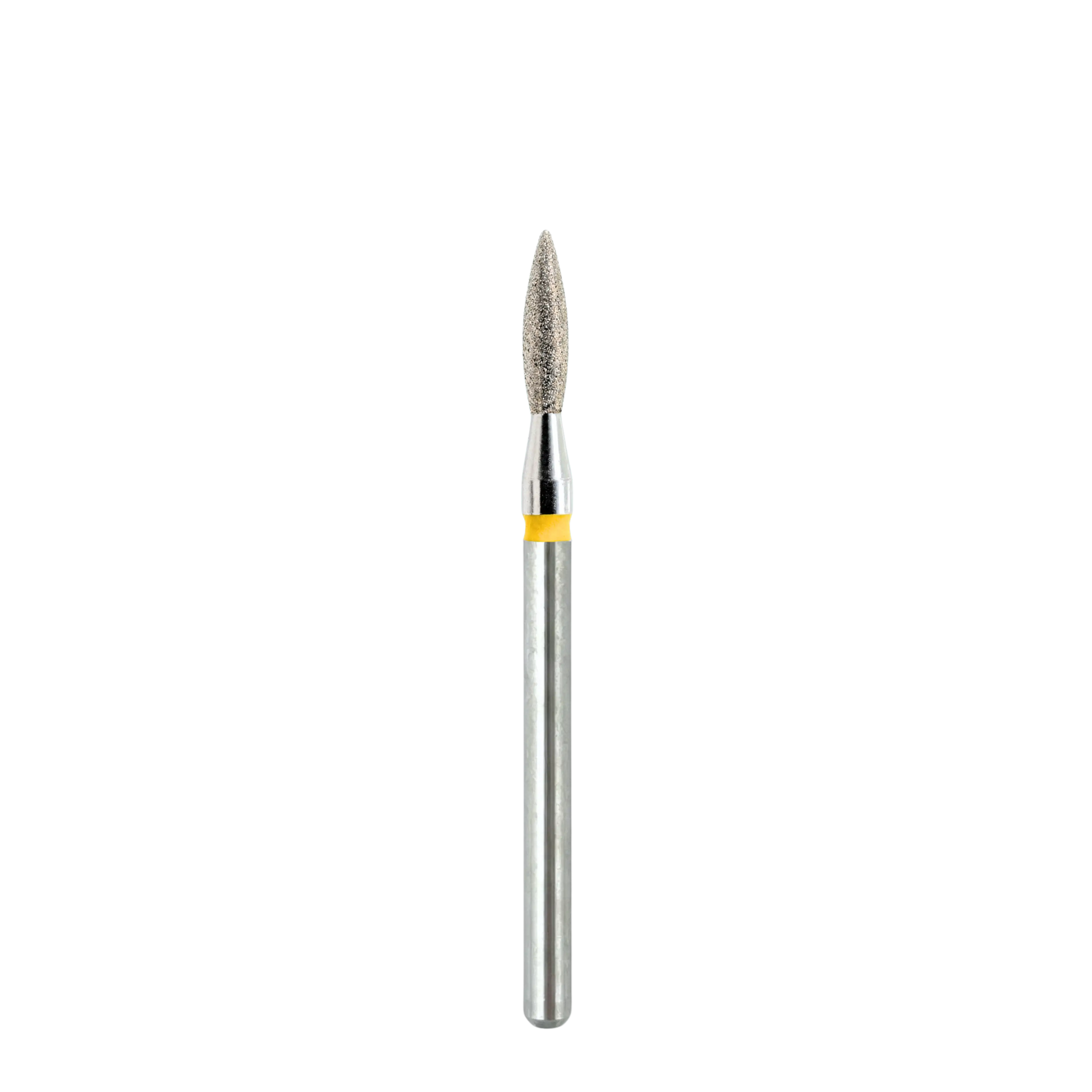 Embout diamant KMIZ Flamme grain très fin jaune, Ø 2,1 mm, présenté en entier.