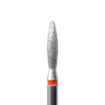 Fraise diamantée Flamme grain rouge, embout fin pour ponceuse manucure et traitement des ongles naturels