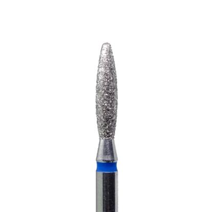 Fraise diamantée Flamme grain bleu, embout moyen pour ponceuse manucure et traitement des ongles naturels