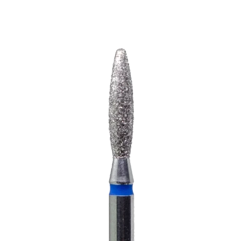 Fraise diamantée Flamme grain bleu, embout moyen pour ponceuse manucure et traitement des ongles naturels