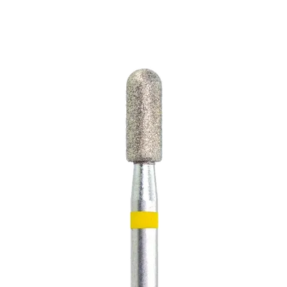 Fraise diamant forme tonneau 3,1 mm grain jaune – embout manucure douce pour cuticules sensibles
