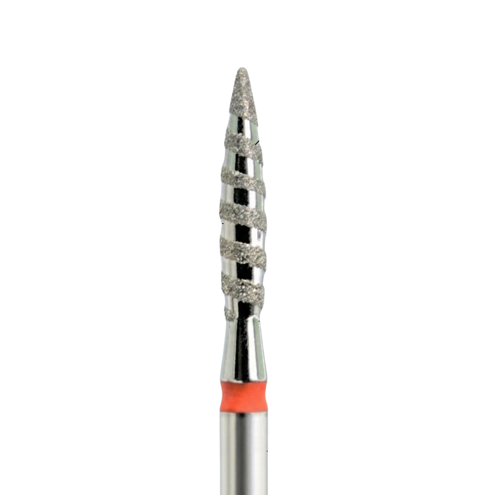 Embout de ponceuse diamanté « Flamme Tornade », grain fin (anneau orange)