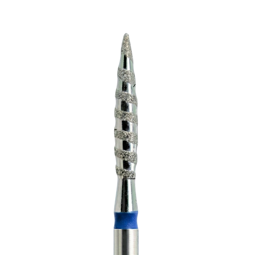 Embout de ponceuse diamanté « Flamme Tornade », grain moyen (anneau bleu)