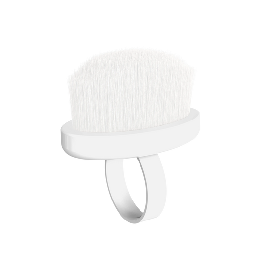 Mini brosse à ongles blanche STALEKS EXPERT 03 avec anneau et poils synthétiques pour retirer la poussière de limage