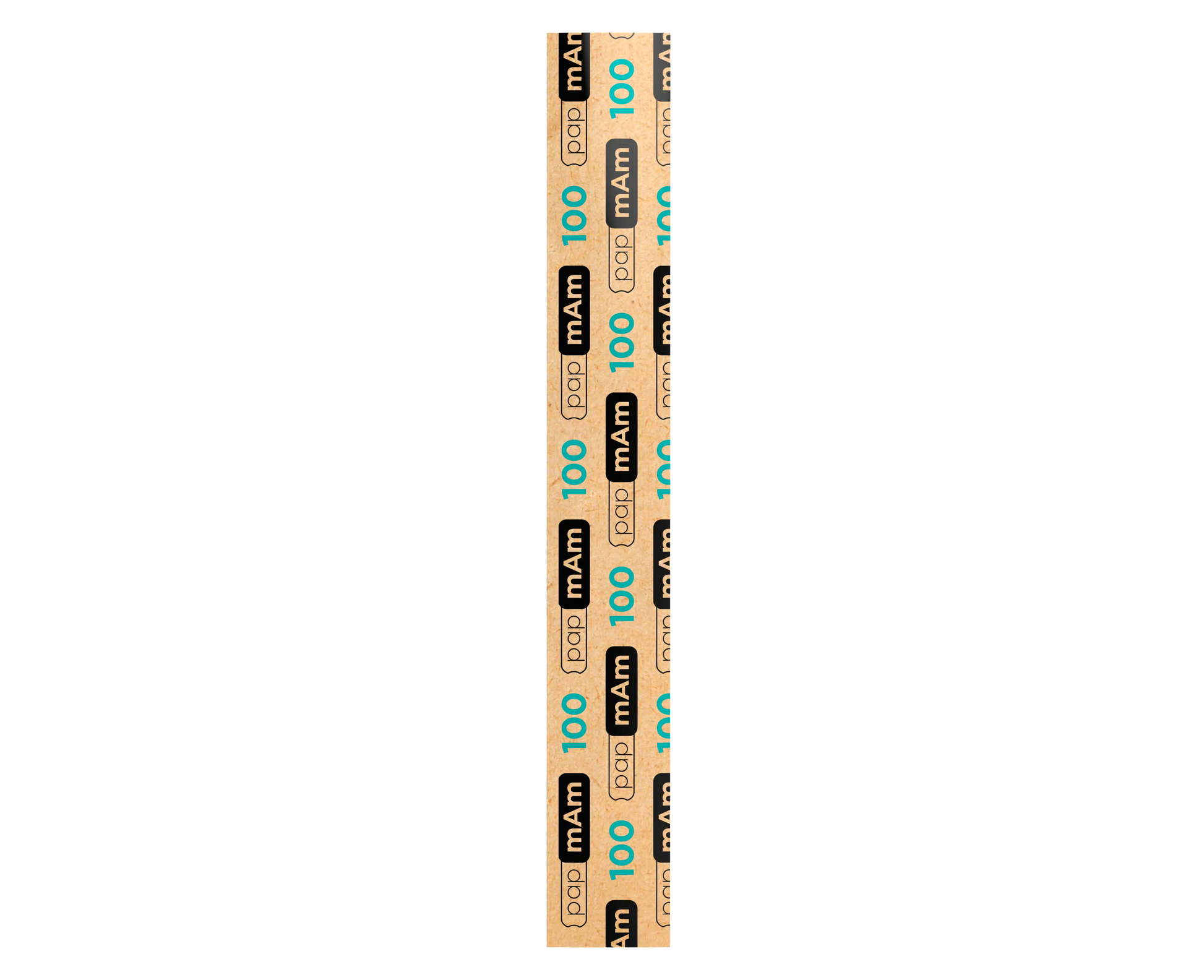 Verso kraft imprimé « papmAm 100 » de la recharge.
