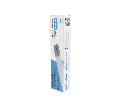 Boîte Staleks EXPERT 22 contenant 50 recharges blanches grain 180.