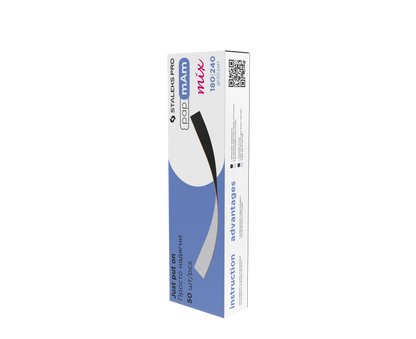 Boîte de 50 recharges Staleks papmAm MIX grain 180/240 pour bases droites.
