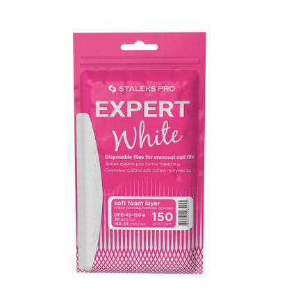Sachet Staleks Pro Expert White DFE-40-150W, limes recharges demi-lune grain 150.