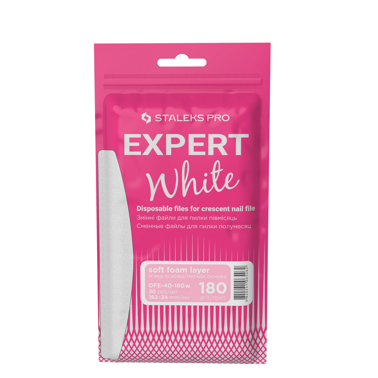 Sachet Staleks Expert White DFE-40-180w face – recharges demi-lune grain 180