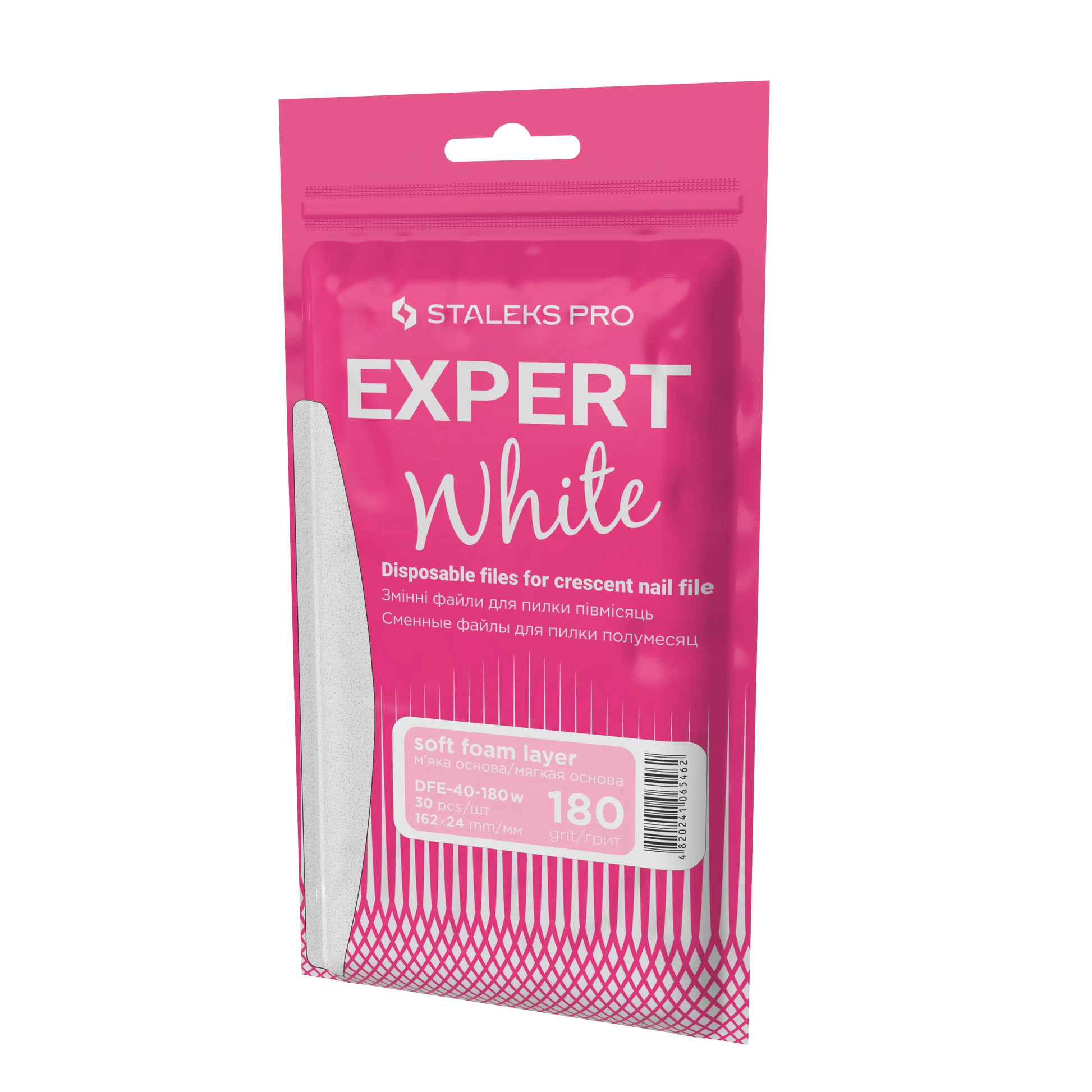 Sachet Staleks Expert White DFE-40-180w 3/4 – recharges demi-lune grain 180