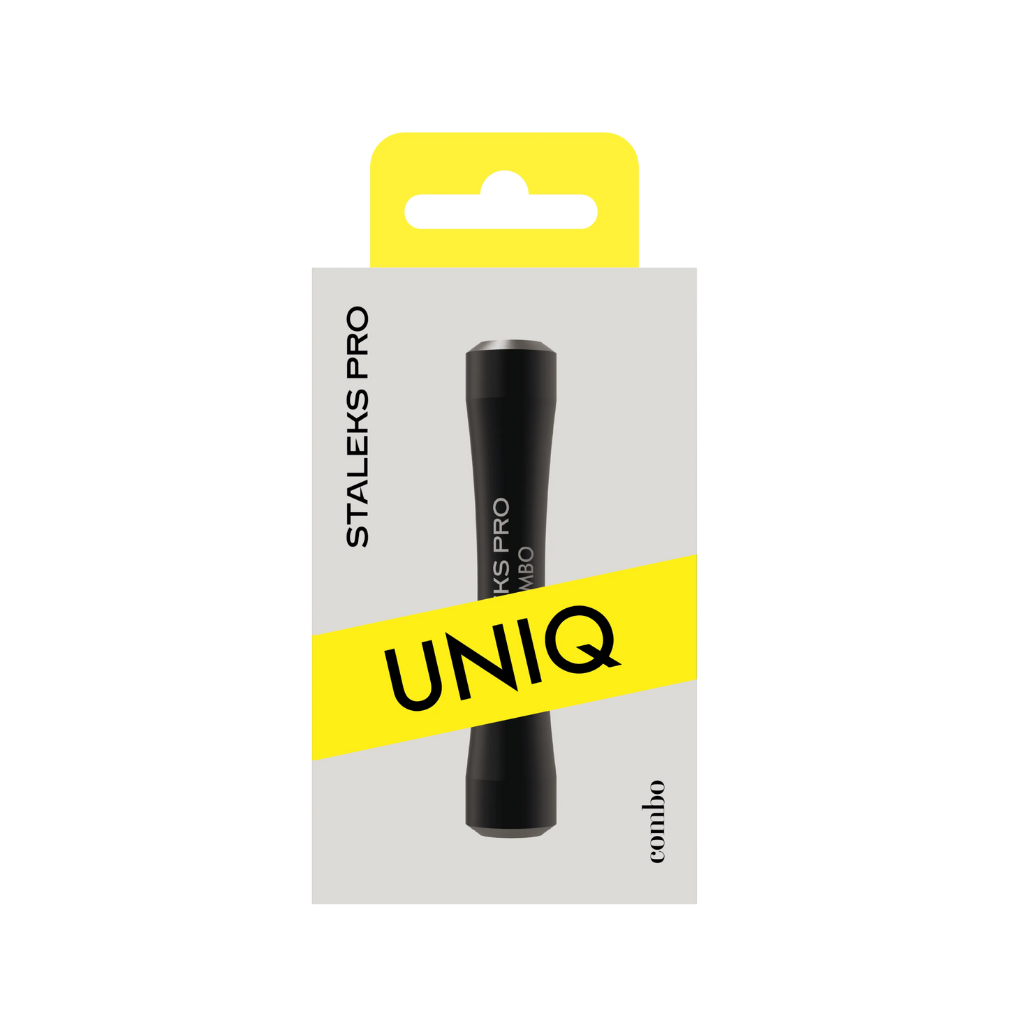 Packaging UNIQ : manche COMBO noir, vue de face.
