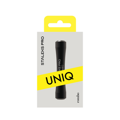 Packaging UNIQ : manche COMBO noir, vue de face.
