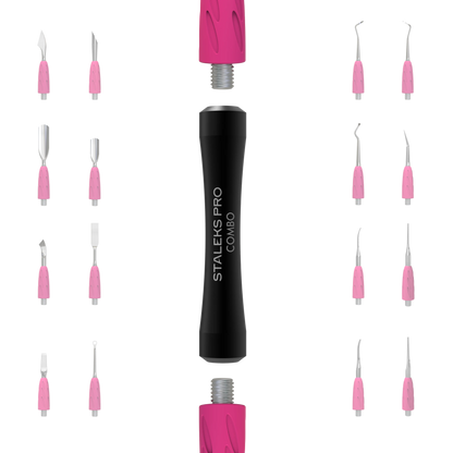 Schéma : manche COMBO HPQ-10B avec embouts UNIQ interchangeables (pushers, crochets, couteaux).