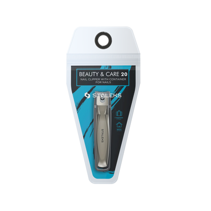 Blister de vente STALEKS Beauty & Care 20, coupe-ongles avec réservoir.