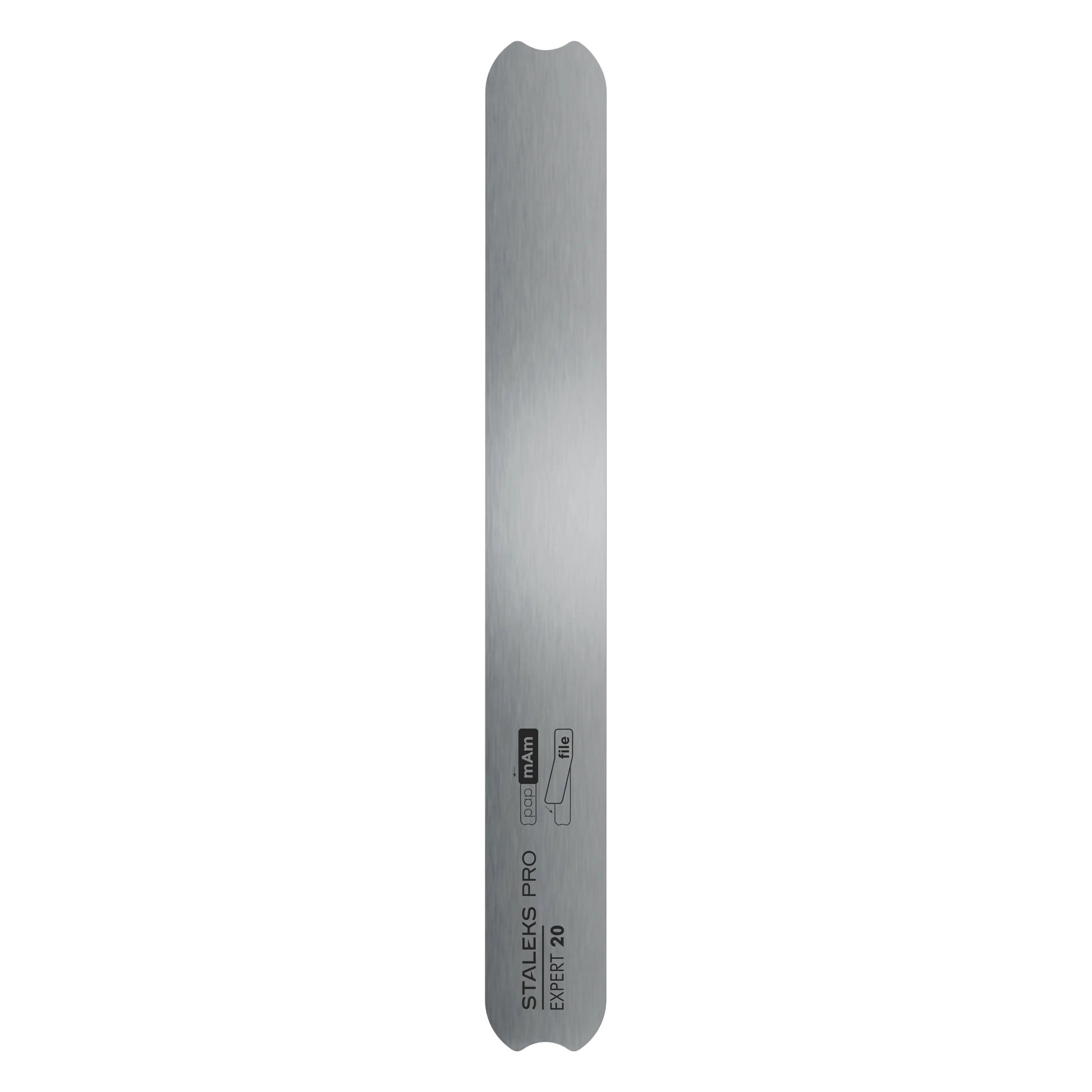 Base métallique droite Staleks Expert 20 vue complète, acier inoxydable poli.
