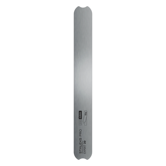 Base métallique droite Staleks Expert 20 vue complète, acier inoxydable poli.
